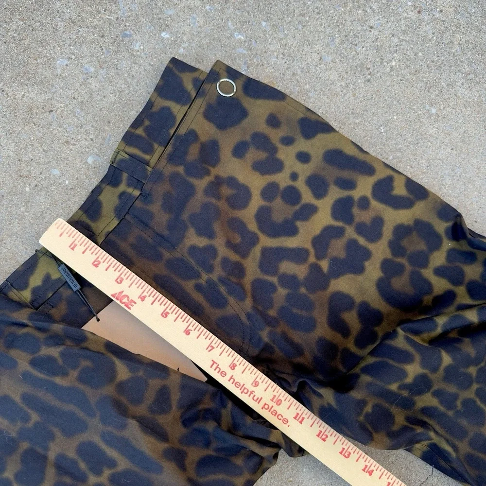 NWT Burberry Leopard Straight Leg Cotton Trousers Khaki Green Men's EU 46 US 36